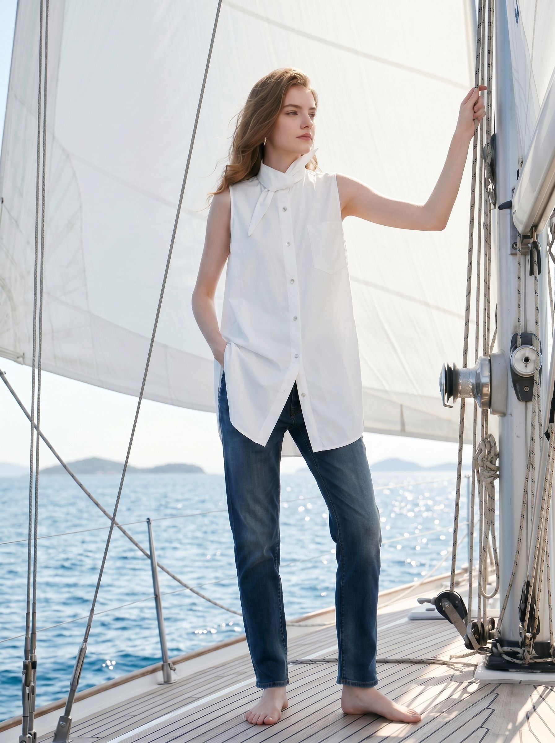 Loose Fit Bow Tie Blouse