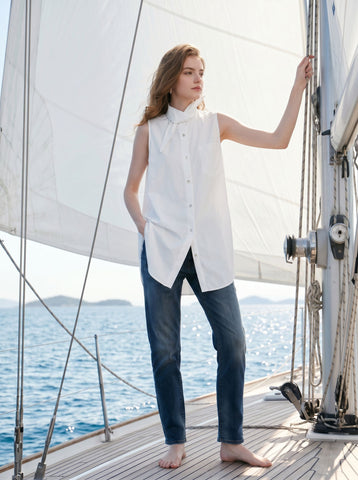 Loose Fit Bow Tie Blouse