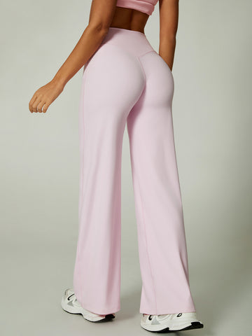 High-Waisted Wide-Leg Relaxed Fit Yoga Pants-Multicolor