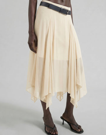 Asymmetrical Hem Flowy Skirt