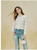 Elegant Tweed Texture Button Cardigan