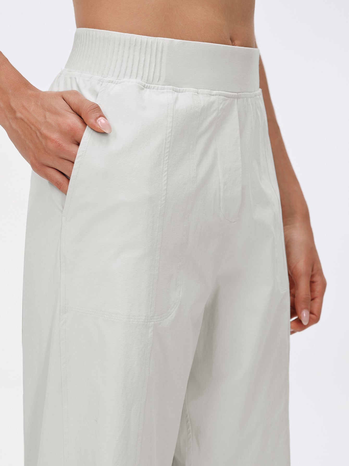 High-Waisted Wide-Leg Drawstring Comfortable Pants-Black