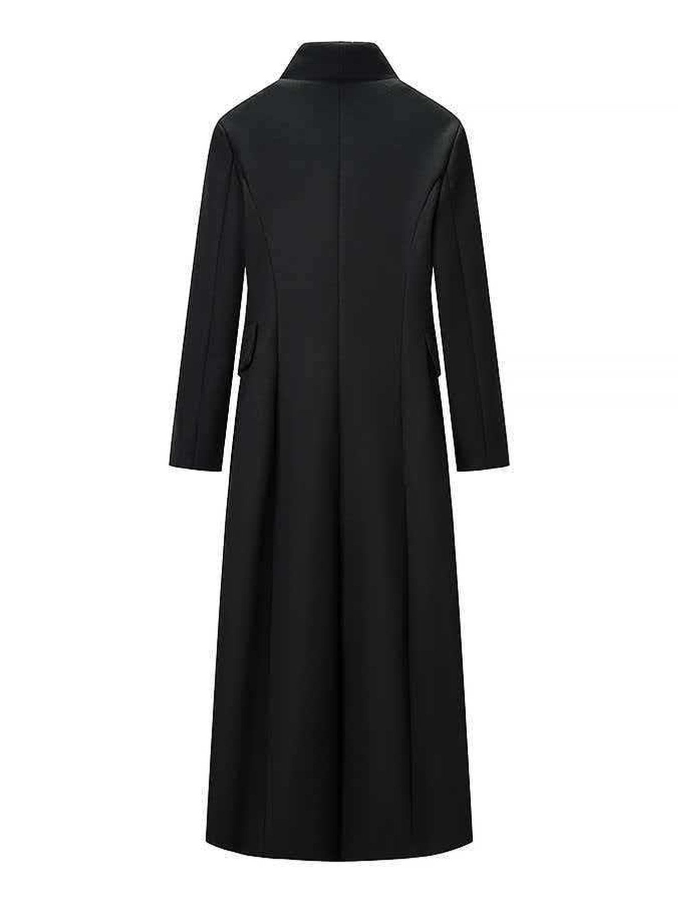 Elegant Slim Fit Long Wool Coat
