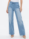 Comfy Drawstring Waist Wide Leg Jeans