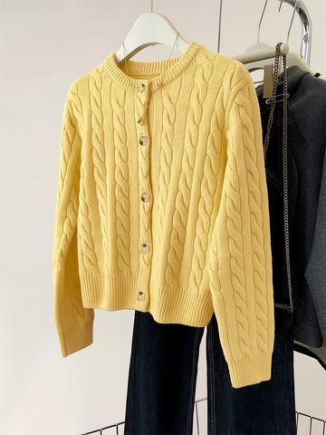 Cozy Cable Knit Button Cardigan