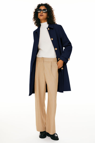 Classic Hooded Brown Trench Coat
