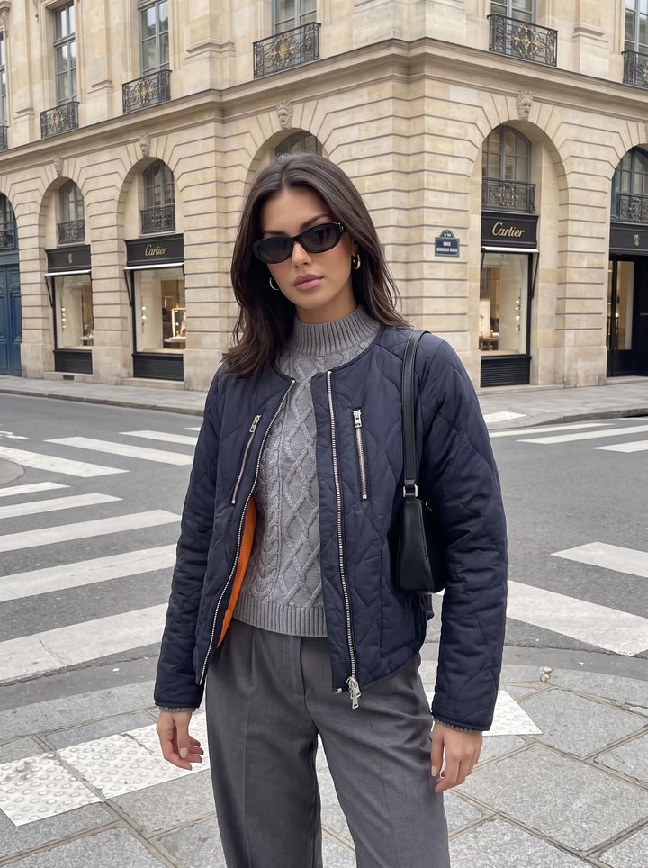 Lightweight Quilted Zip Up Jacket