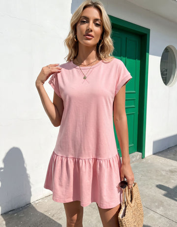 Pink A Line Casual Mini Dress