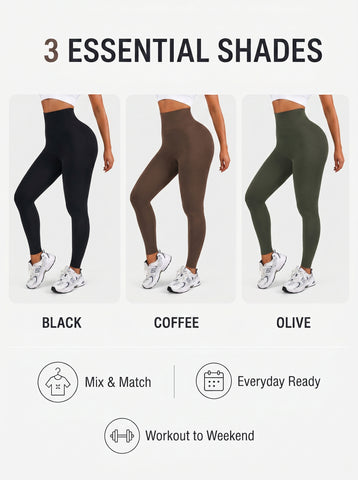 High Waisted Ribbed Yoga Leggings