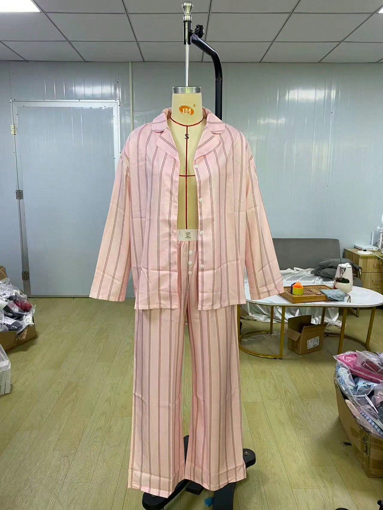 Soft Striped Satin Pajama Lounge Set
