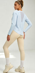 Breathable Mesh Back Long Sleeve Yoga Tee