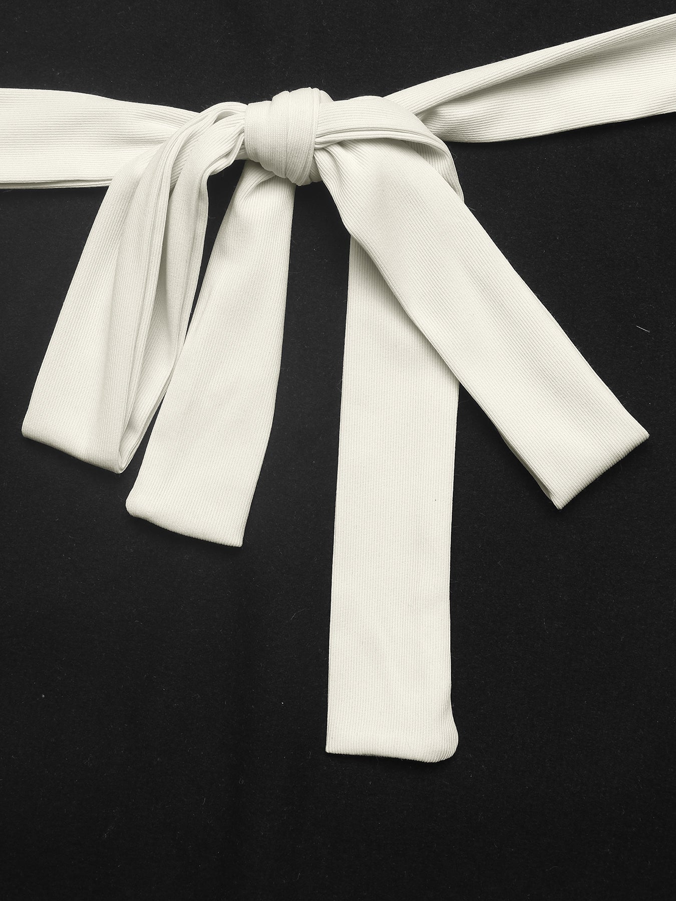 Elegant Contrast Trim Belted Midi Dress