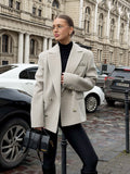 Oversized Textured Double Breasted Blazer