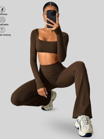 Seamless Sculpting Long Sleeve Pant Set