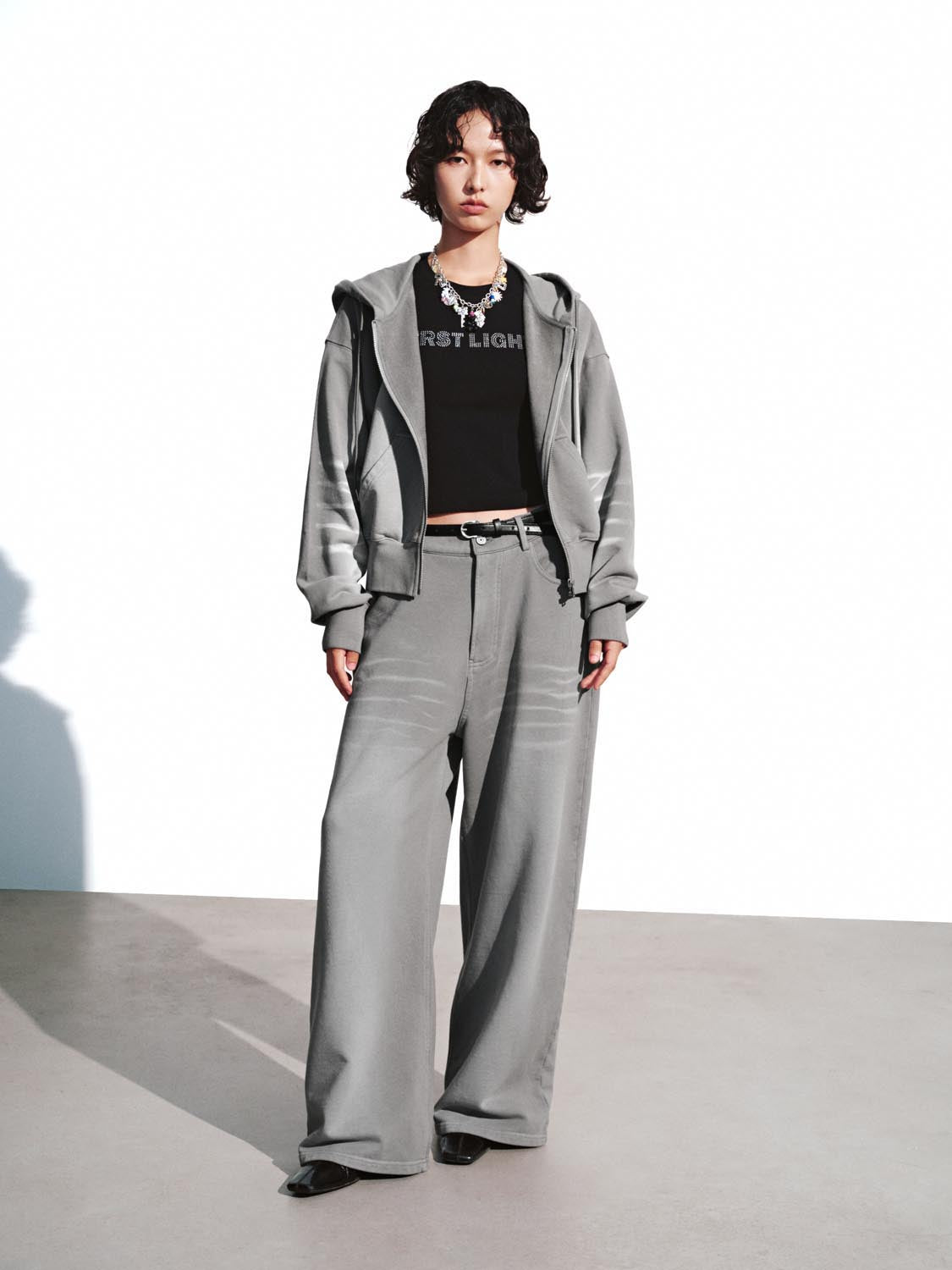 Urban Revivo Wide Leg Pants-Dark Gray