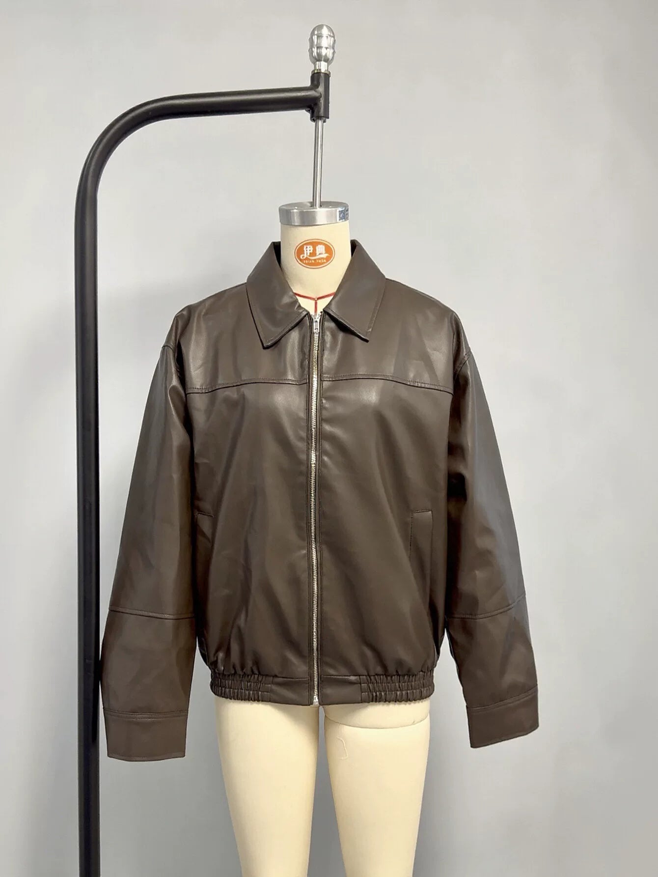 Oversized Vintage Style Faux Leather Jacket
