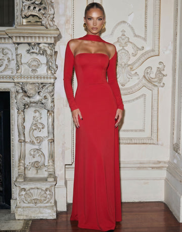 Elegant Cutout Long Sleeve Maxi Dress