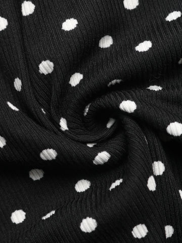Polka Dot Lace Trim Mini Dress