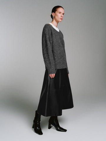 Urban Revivo Pull On Midi Skirts-Black