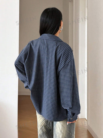 Oversized Plaid Button Down Shirt