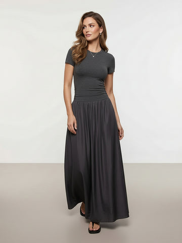 MO&Co. Paneled Detail Maxi Dress