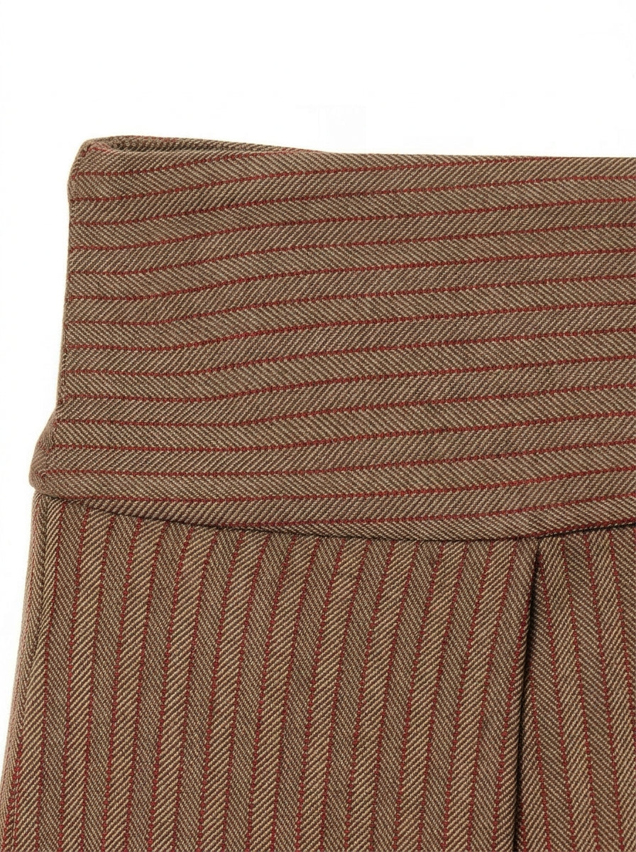High Waisted Pinstripe Wide Leg Trousers