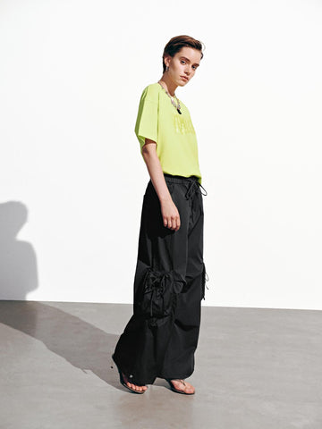 Urban Revivo Cargo Wide Leg Pants-Dark Gray