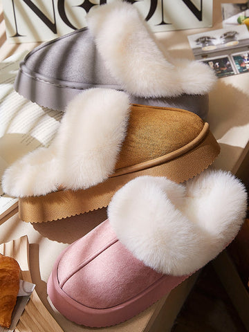 Cozy Faux Fur Platform Slippers