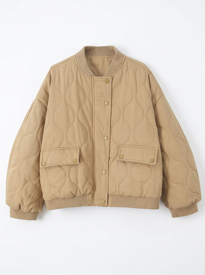 Oversized Quilted Bomber Puffer Jacket