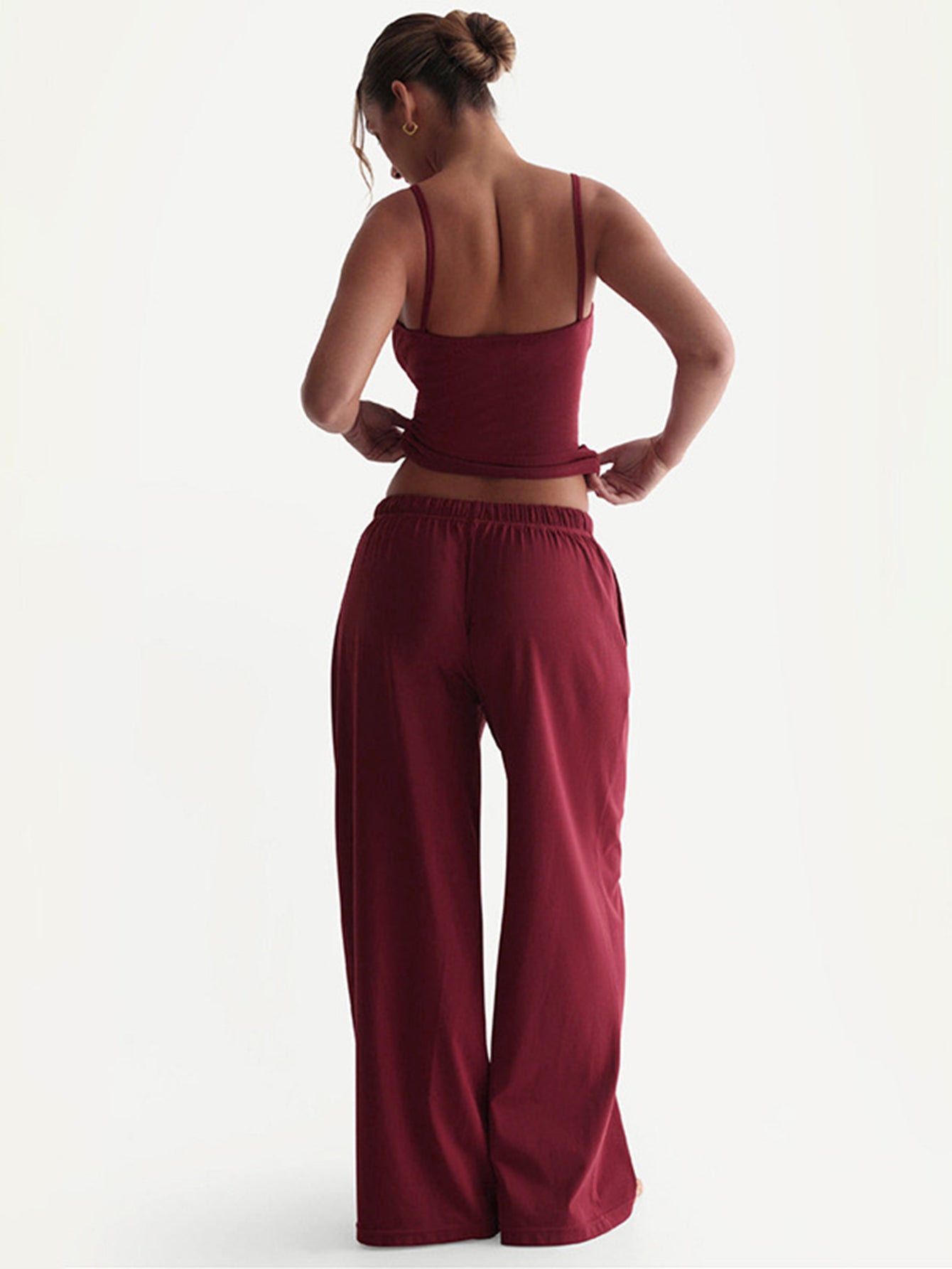 Spaghetti Strap Wide Leg Pants Set