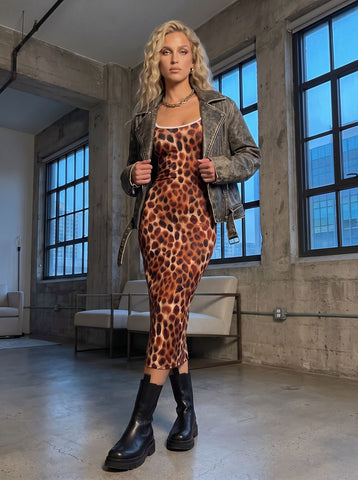 Mahlet B's Leopard Print Midi Dress