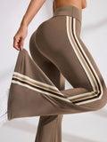 High Waisted Striped Flare Leggings