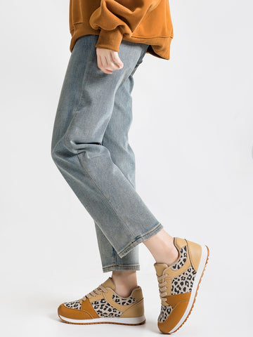 Leopard Print Rubber Sole Fashion Sneakers