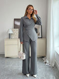 Elegant Wrap Buttoned Pant Set