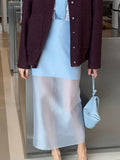 Sheer Layered Midi Skirt