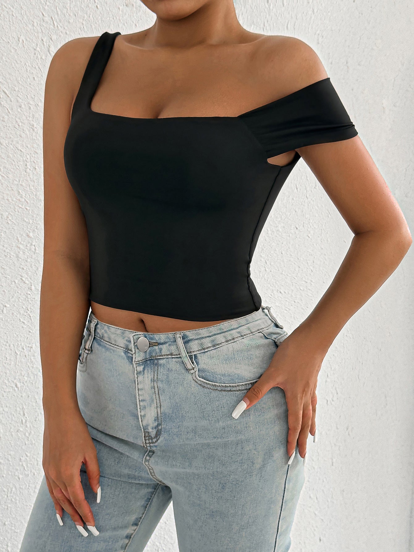 Off Shoulder Slim Fit Tank Top