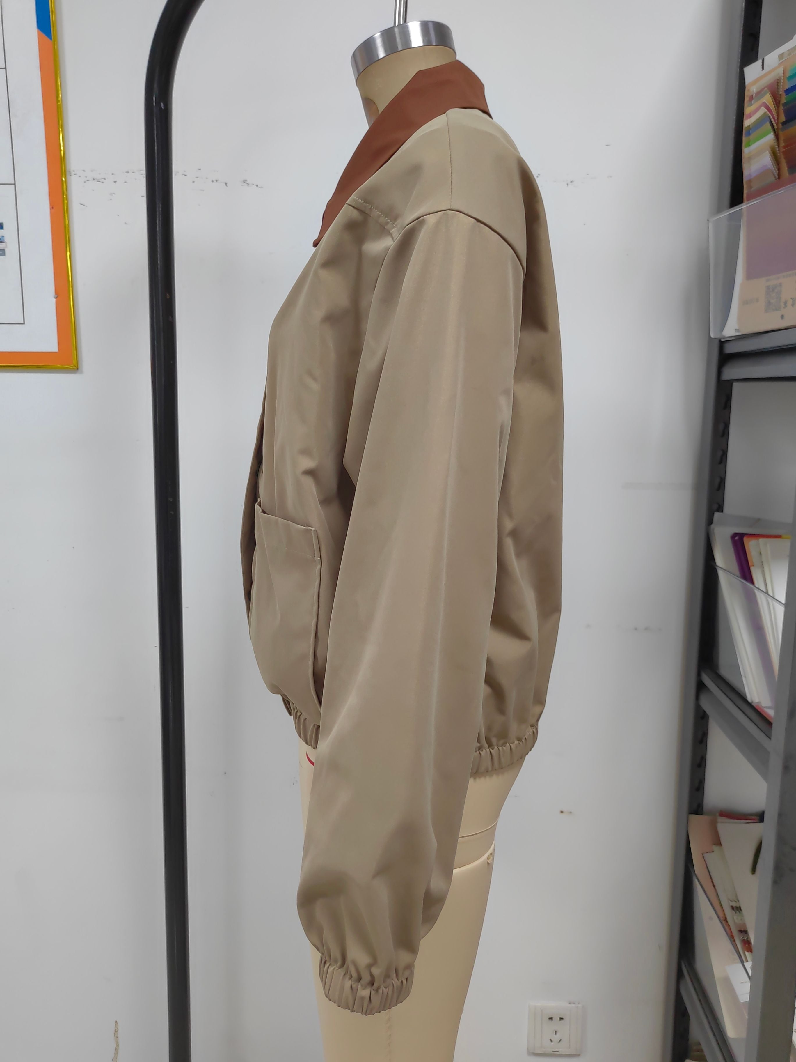 Contrast Collar Utility Bomber Jacket