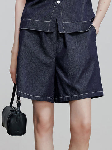 TOYOUTH Relaxed Fit Vintage Stitch Casual Shorts