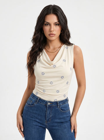 Floral Deep V Neck Elegant Jumpsuit