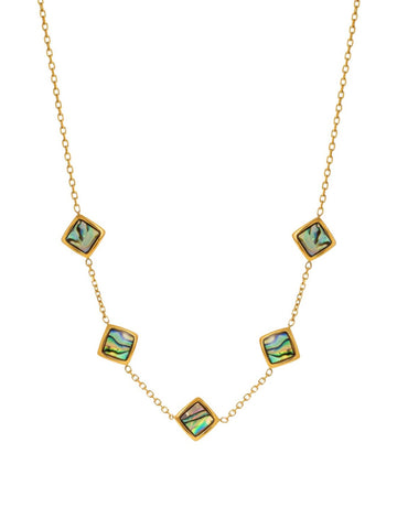 Waterproof Abalone Shell Gold Necklace