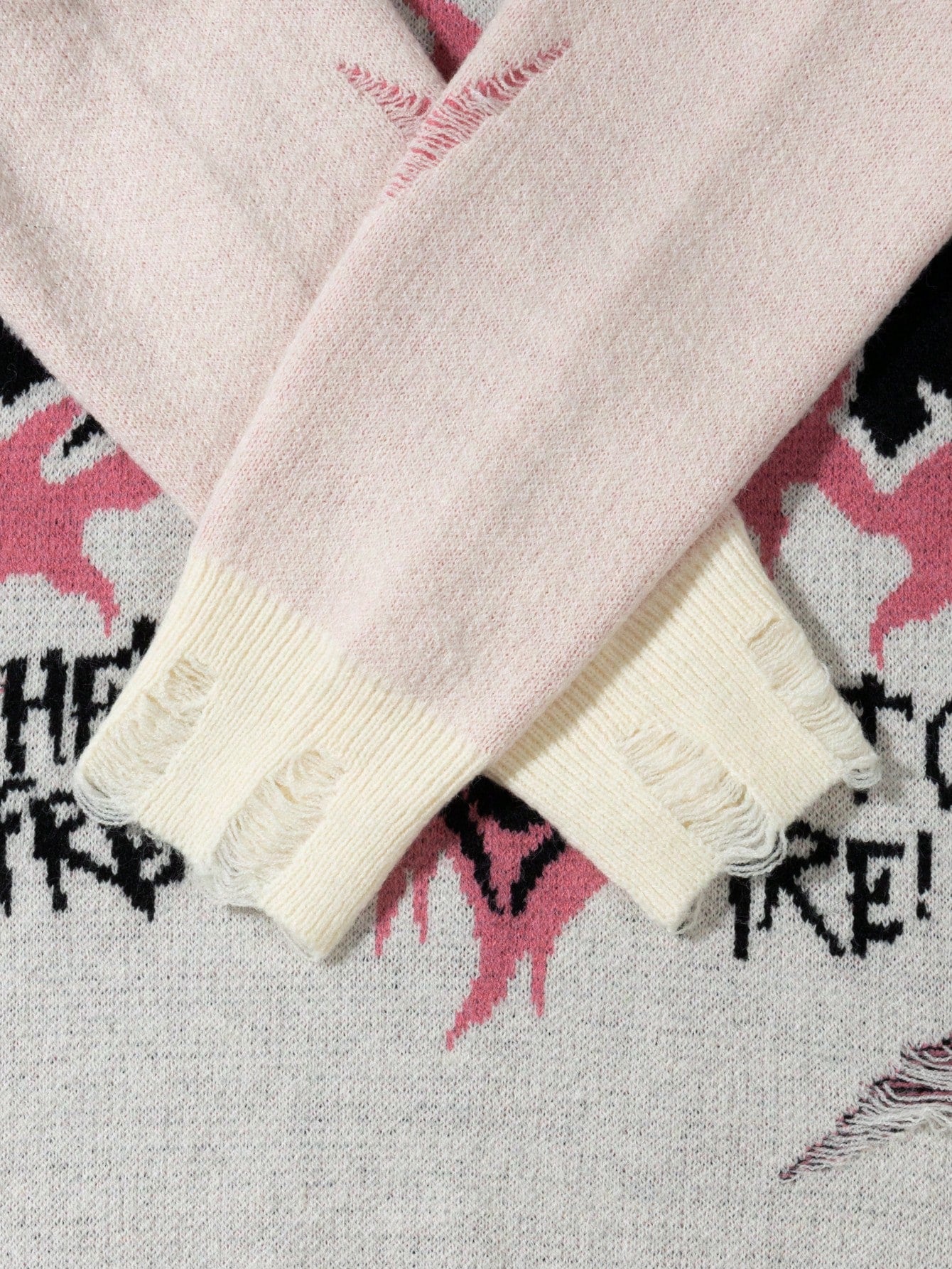 Distressed Graphic Grunge Oversized Sweater