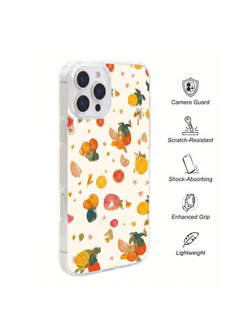 Citrus Pattern Clear Protective Phone Case