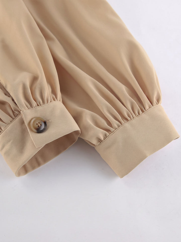 Puff Sleeve Stand Collar Crop Jacket