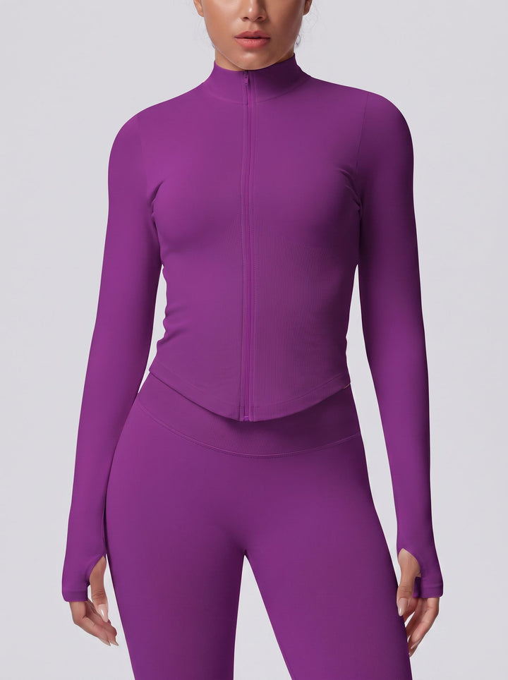 Seamless Fitted Thumbhole Athletic Jacket