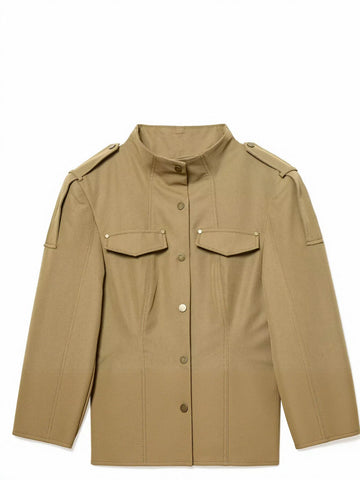 Tailored Military Style Utility Trench Jacket