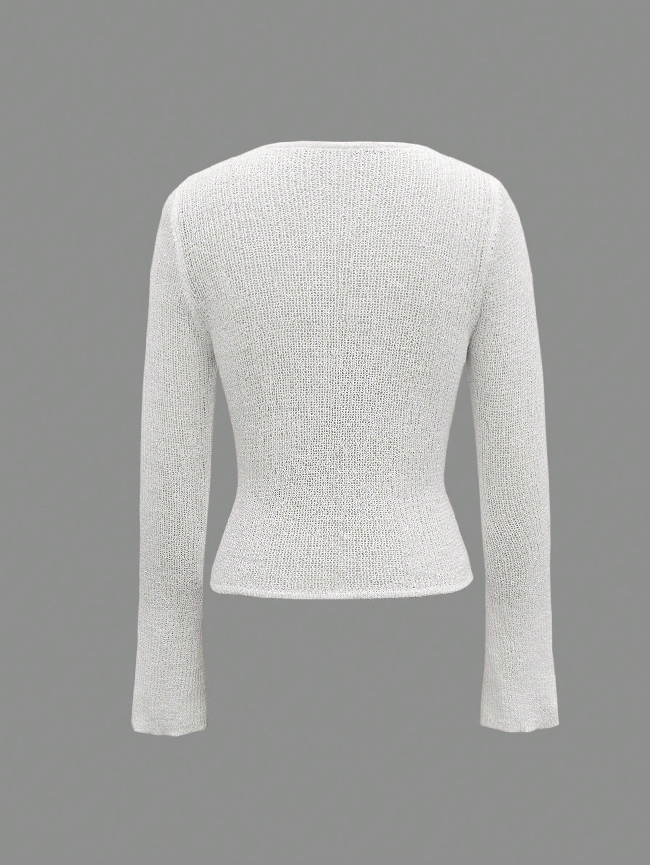 Sheer Lightweight Scoop Neck Knit Sweater