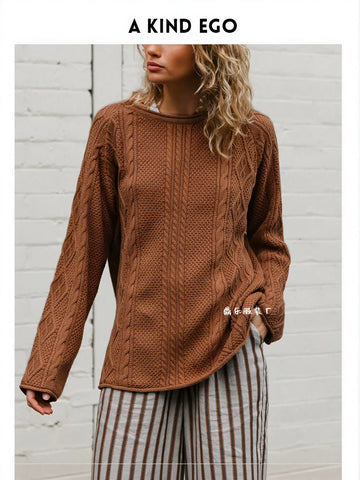 Cozy Cable Knit Pullover Sweater