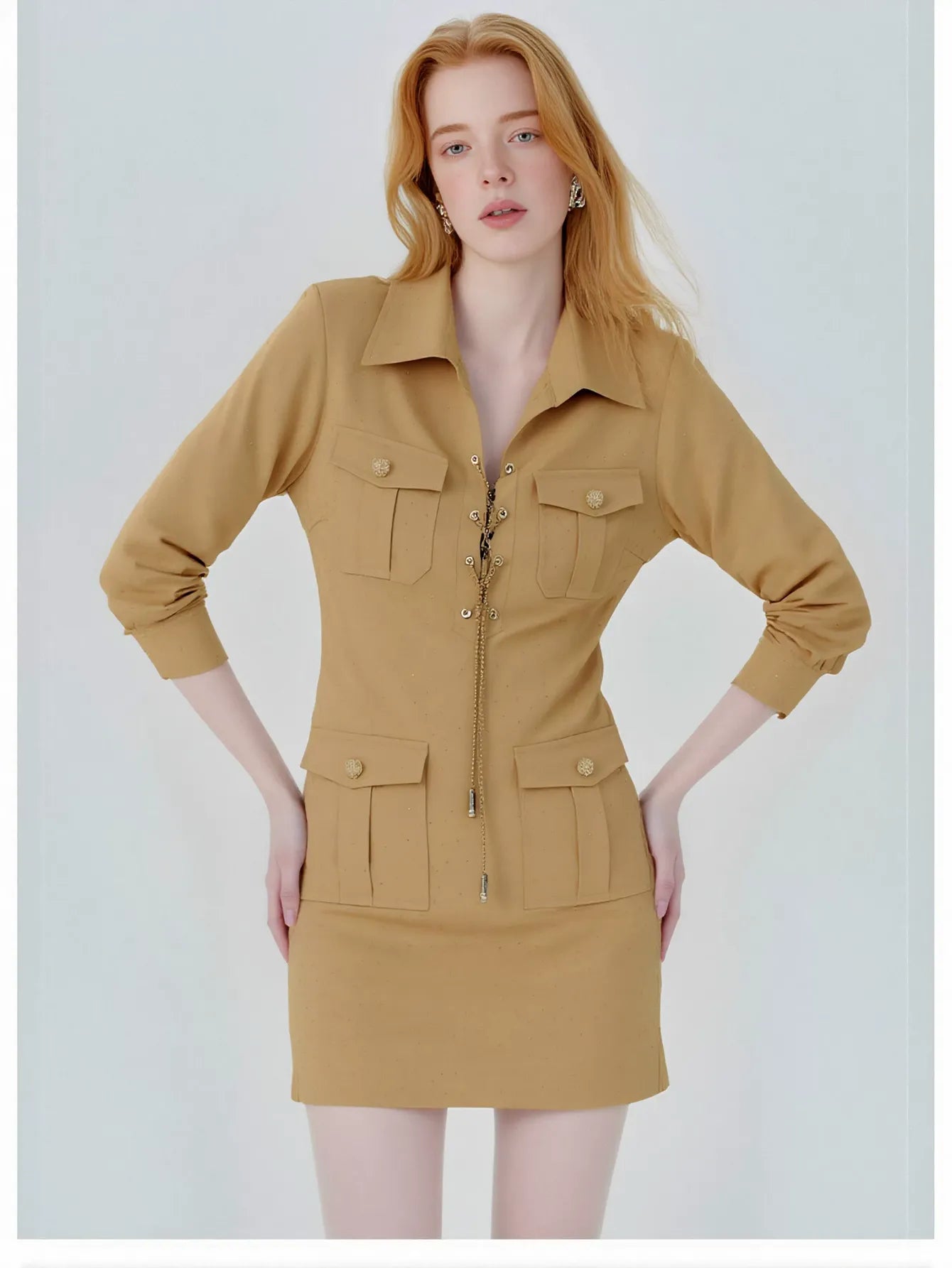 Utility Lace Up Mini Dress