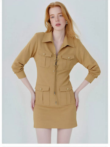 Utility Lace Up Mini Dress