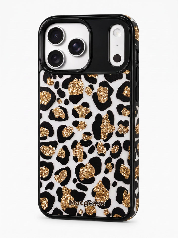 Gold Glitter Leopard Print Phone Case